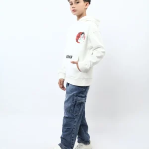 Jogger jean cargo ado garçon bleu – taille élastique, poches - JOG25GDWP76808MJ1