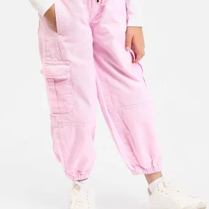 Pantalon cargo jogger fille, taille élastique avec cordon et poches latérales - JOG25GGBP71441MG1