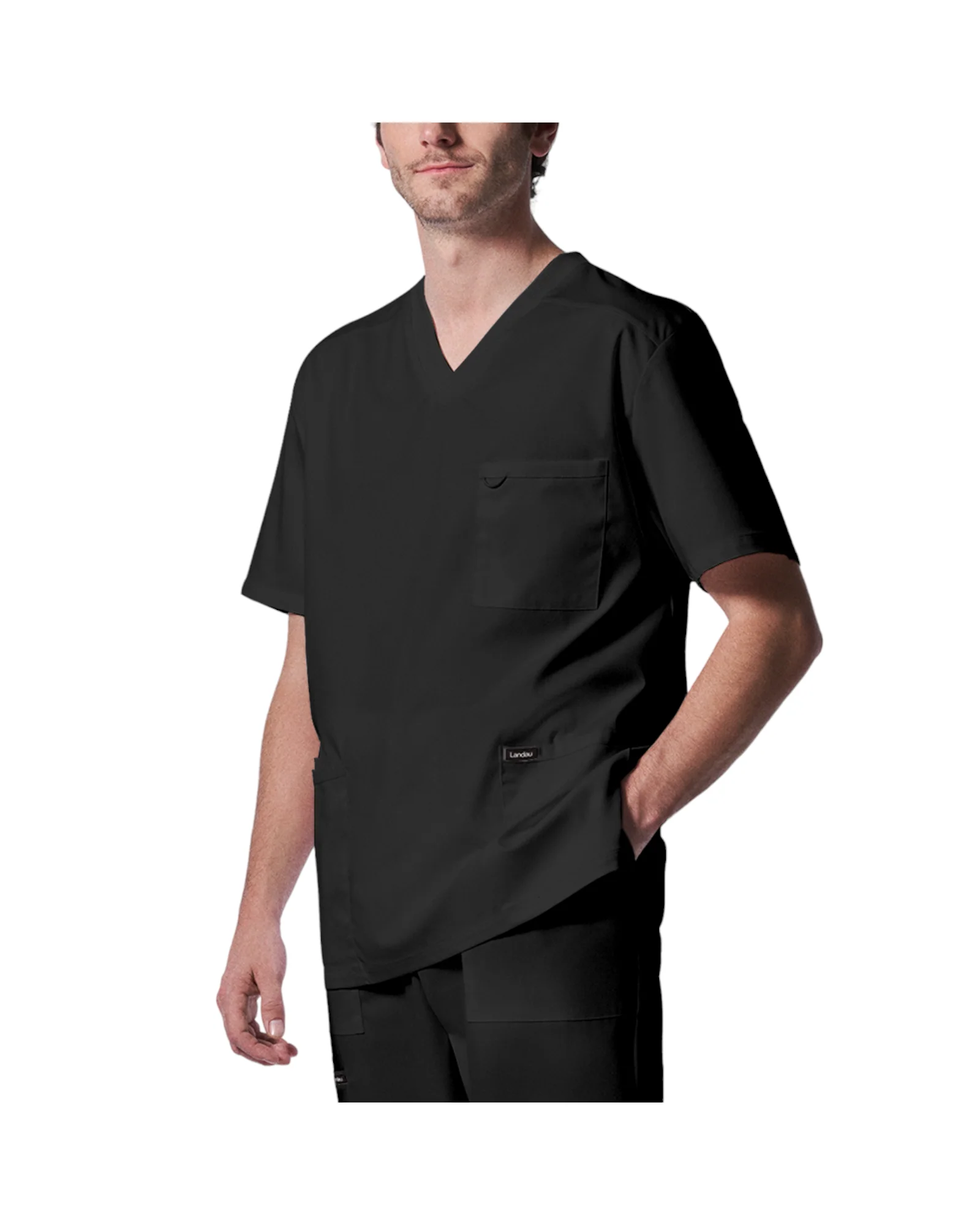 Haut 4 poches à col en V pour hommes Landau Proflex #LT109 – Image 9