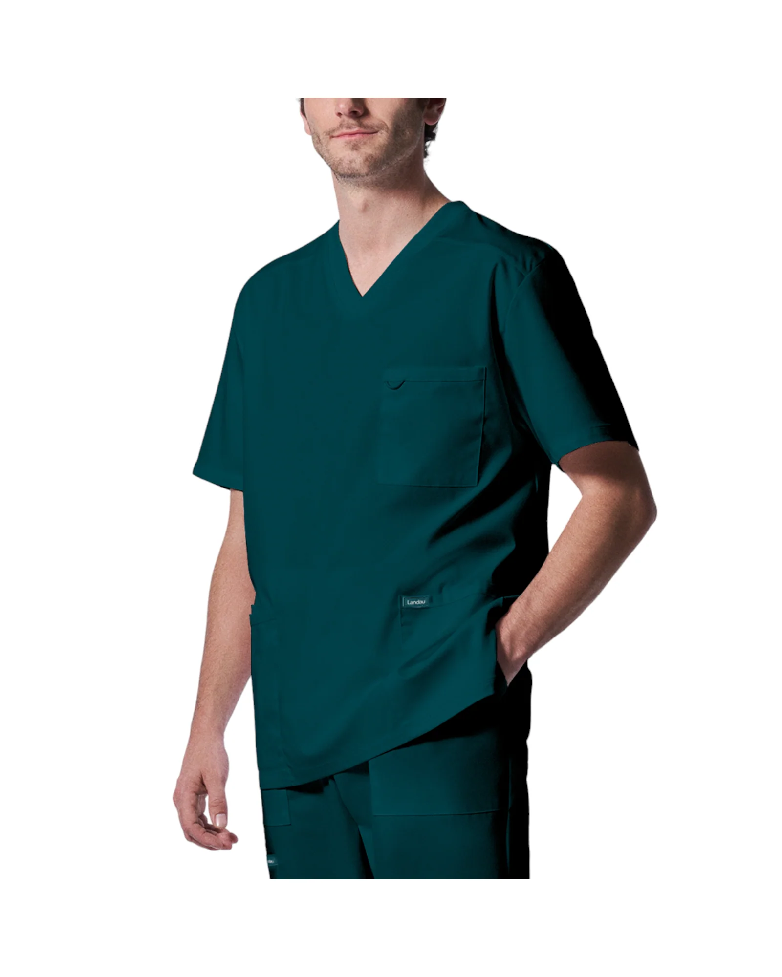 Haut 4 poches à col en V pour hommes Landau Proflex #LT109 OS – Image 6