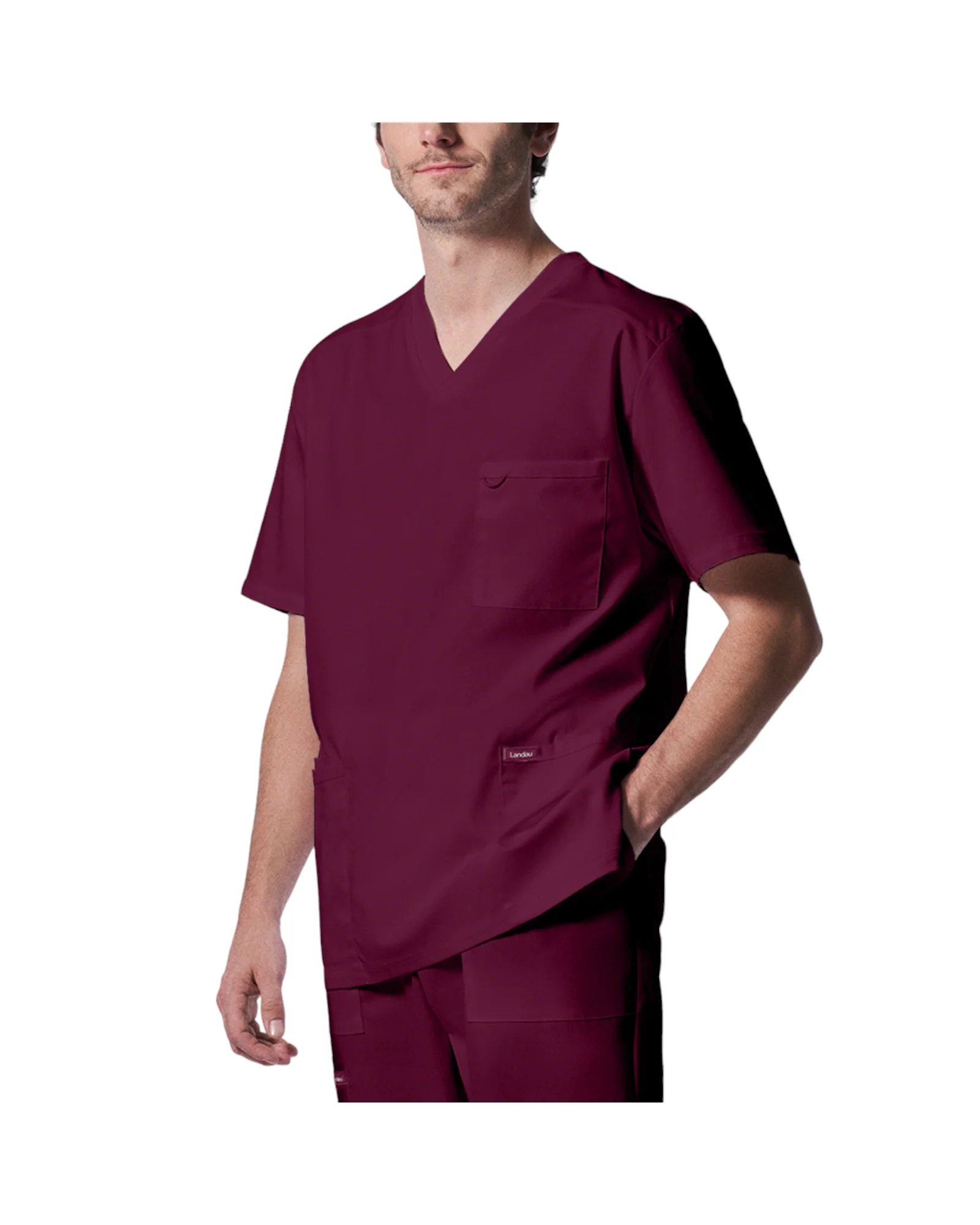 Haut 4 poches à col en V pour hommes Landau Proflex #LT109 OS – Image 5