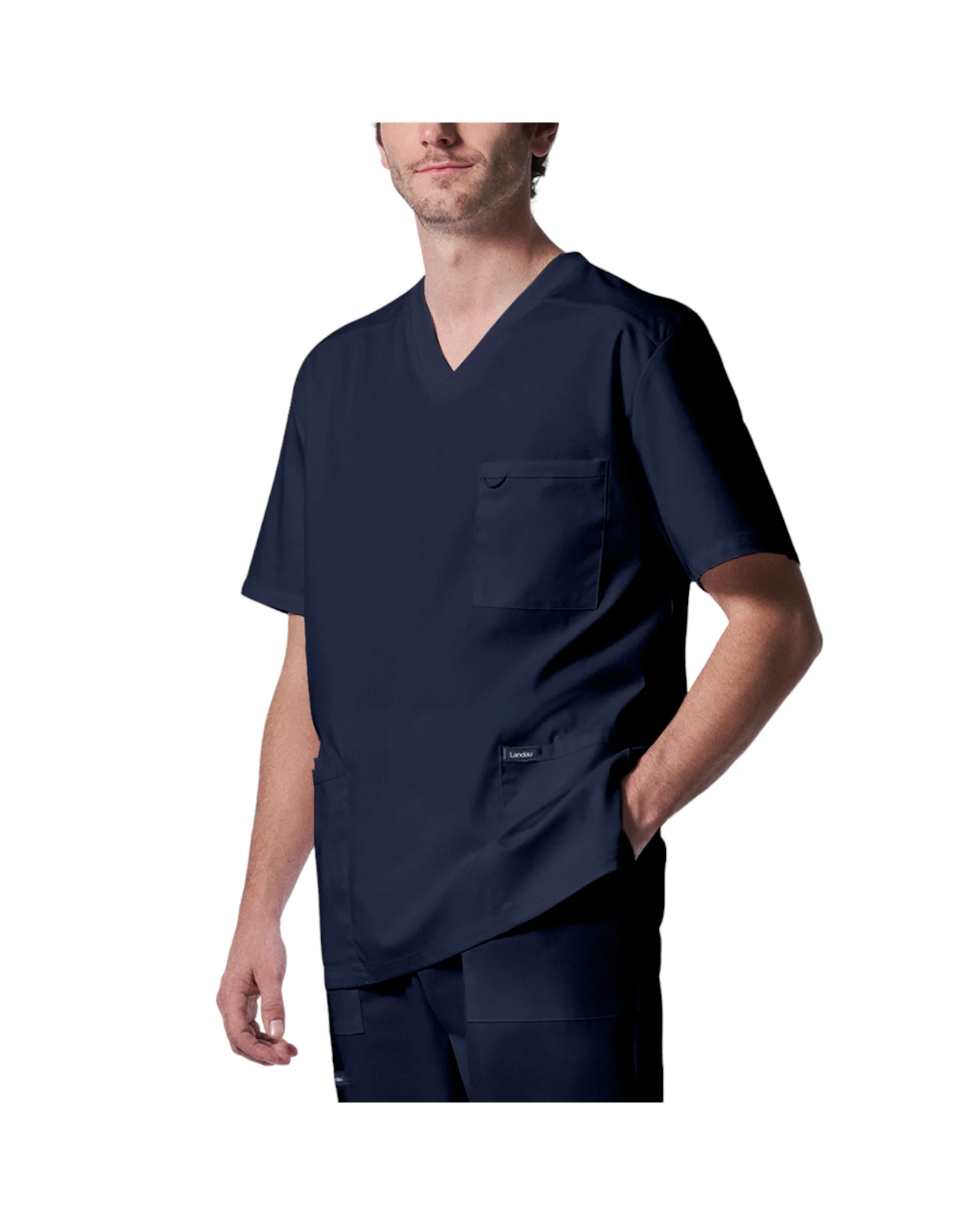 Haut 4 poches à col en V pour hommes Landau Proflex #LT109 OS – Image 9