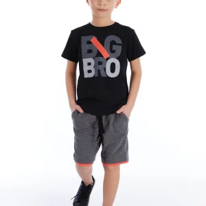 Ensemble 2 pièces garçon – T-shirt imprimé et short à détails colorés