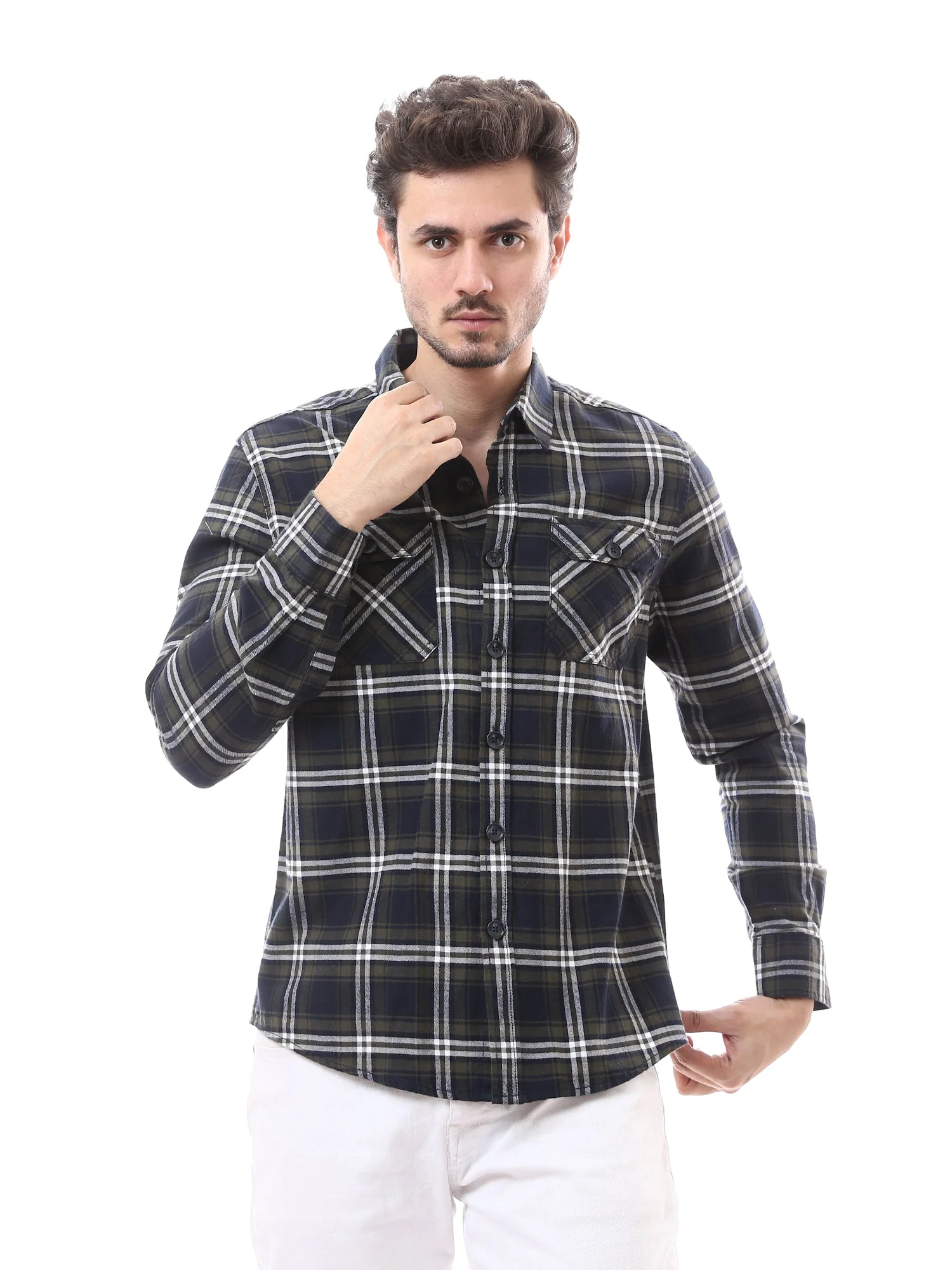 Chemise homme à carreaux classique et élégante, coupe oversize – OSH23ACCR19789TM1 – Image 3