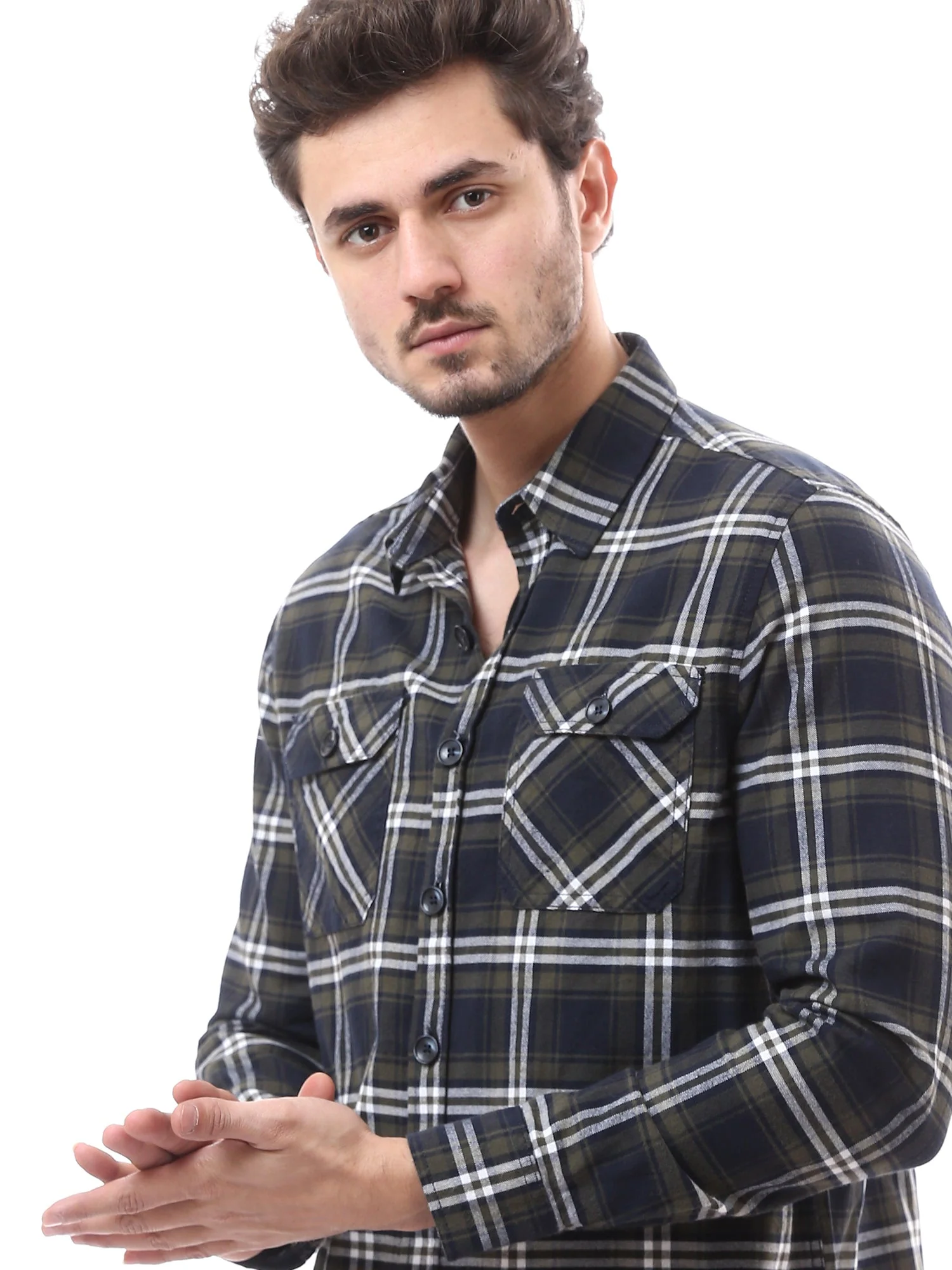Chemise homme à carreaux classique et élégante, coupe oversize – OSH23ACCR19789TM1 – Image 2
