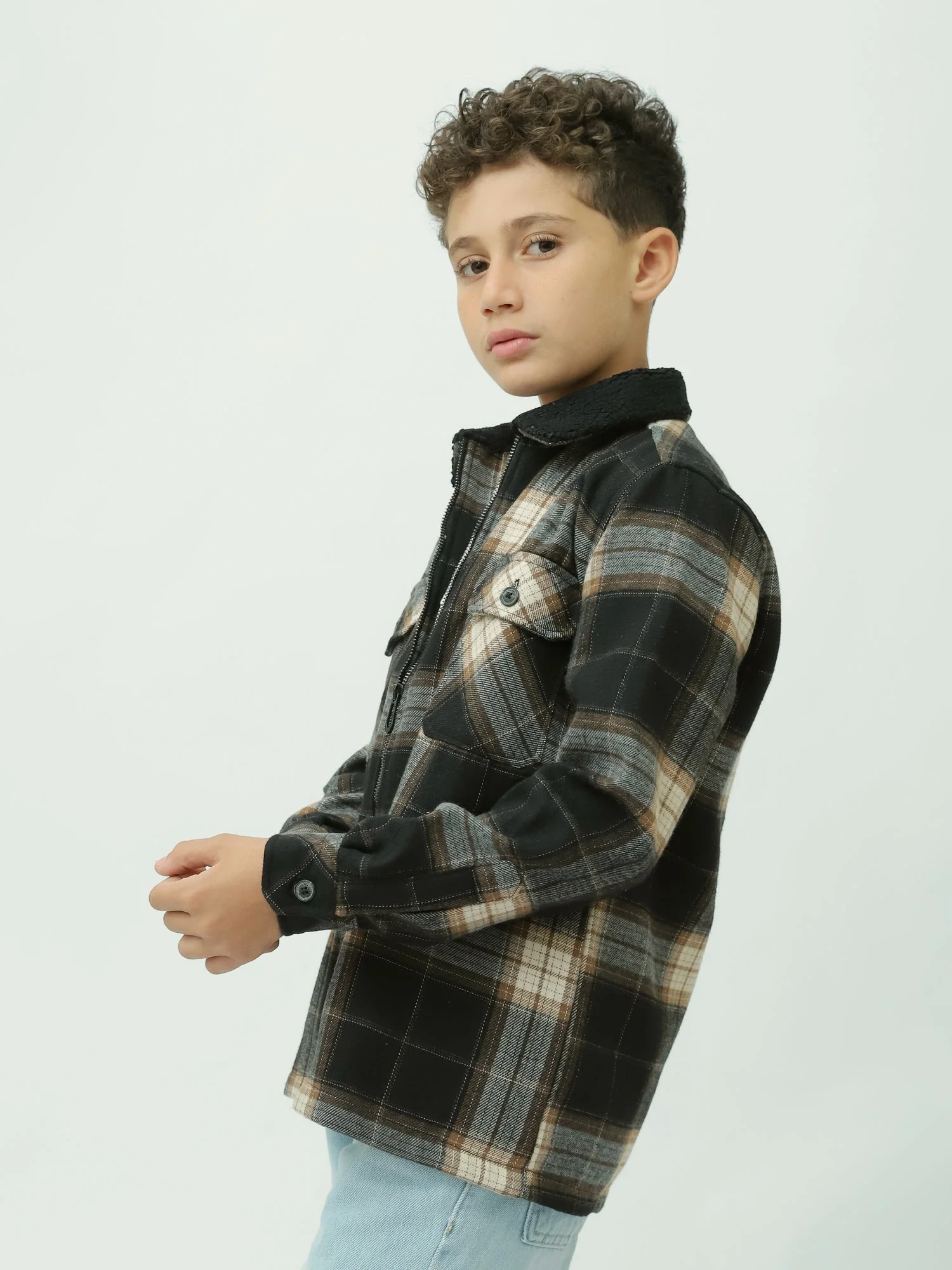 Chemise à carreaux pour enfants – Design moderne et chaud - OSH23ACCR19844TB1 – Image 6