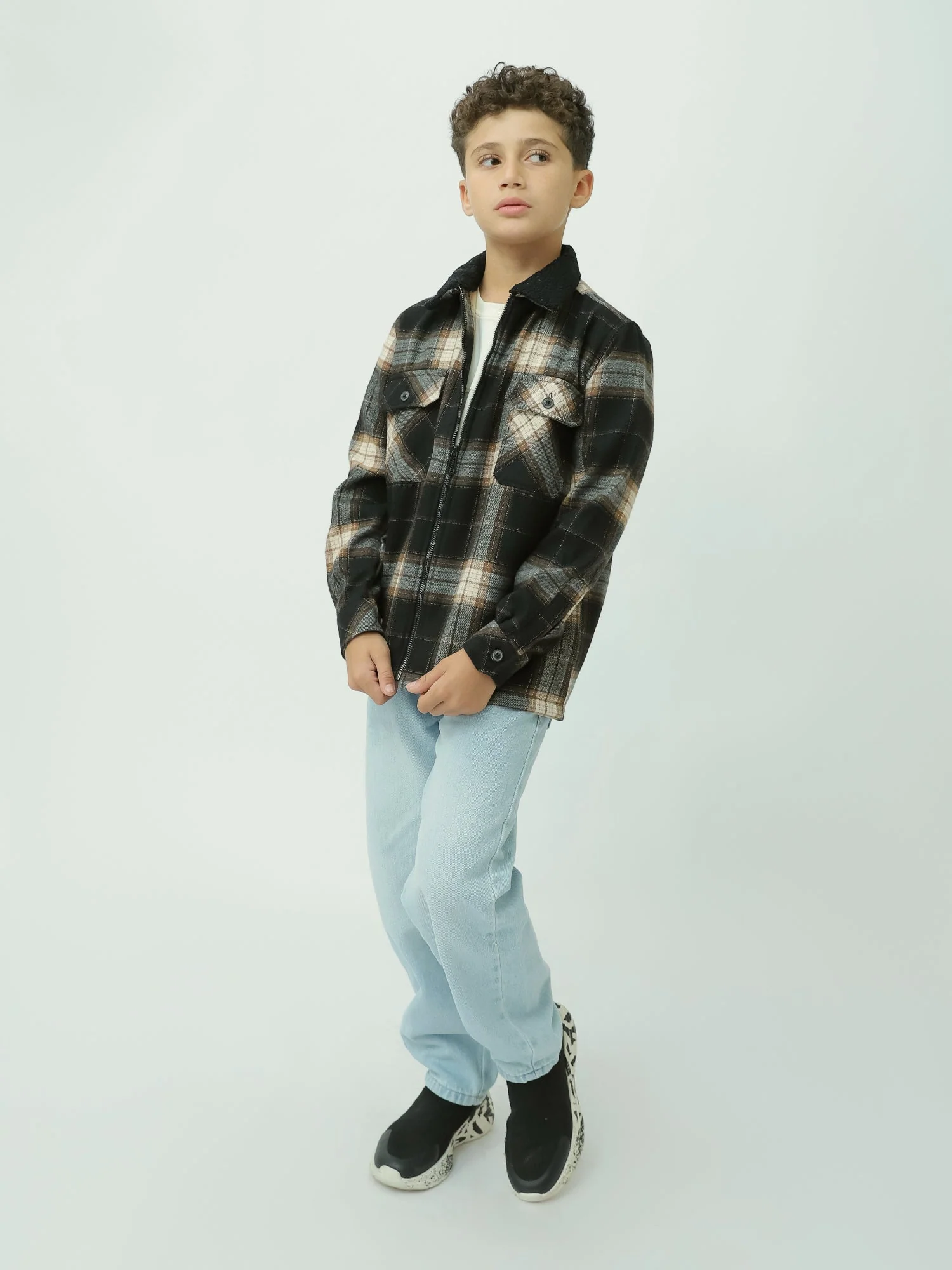 Chemise à carreaux pour enfants – Design moderne et chaud - OSH23ACCR19844TB1