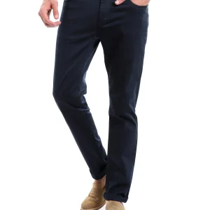 Pantalon homme en tissu à coupe droite moderne – Bleu marine élégant et confortable – PAN22SFGA23560TM1