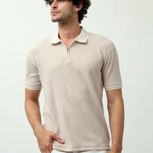 Polo homme à coupe moderne avec demi-zip – POS24SBTR21804TM1