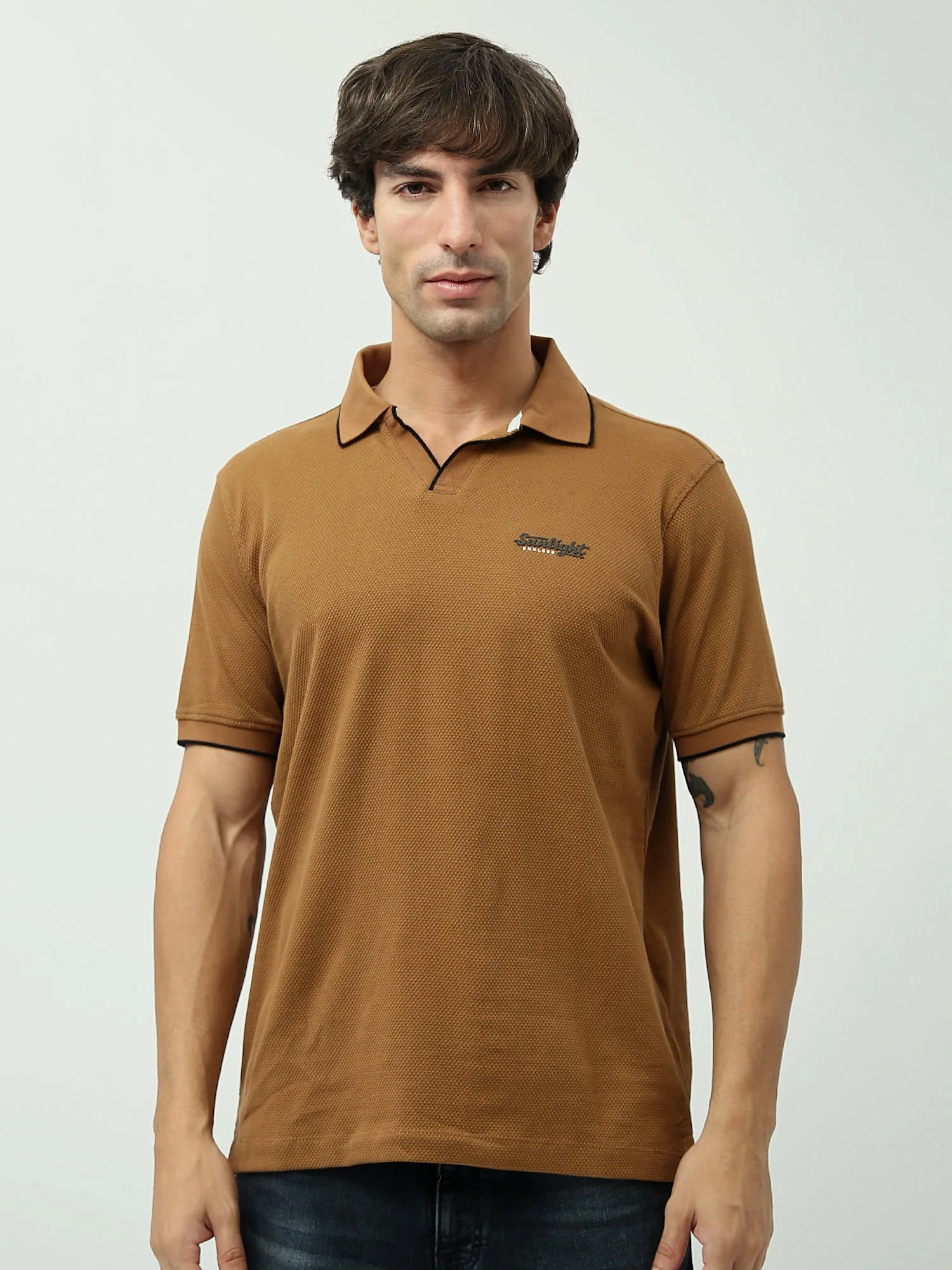 Polo Homme Slim Fit Camel – Style Élégant et Confortable - POS24SBTV21801TM1