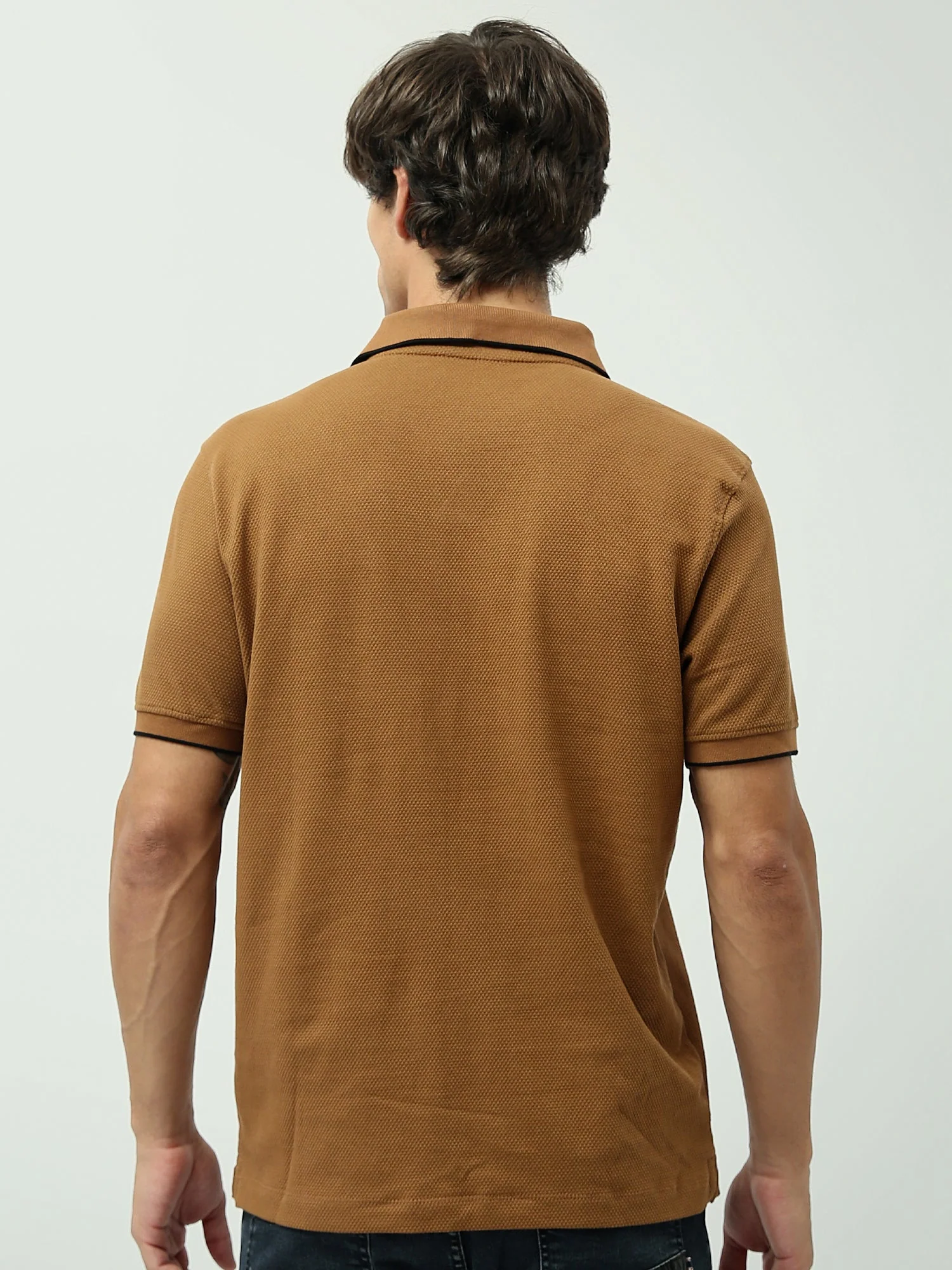Polo Homme Slim Fit Camel – Style Élégant et Confortable - POS24SBTV21801TM1 – Image 3