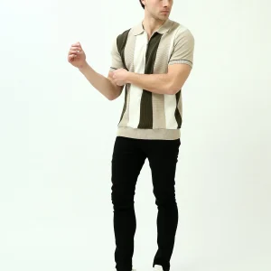 Polo Homme Slim Fit Multicolore – Rayures Verticales Élégantes - POS24SKTW21869TM1