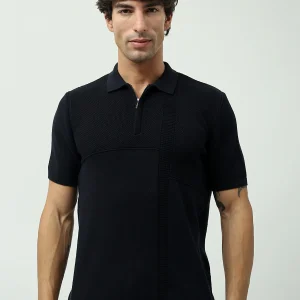 Polo Homme Bleu Marine Slim Fit – Design Texturé Élégant - POS24SKTW21877TM1