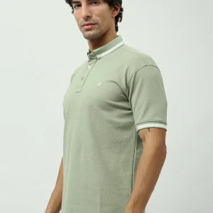 Polo Homme Vert Menthe – Coupe Slim et Style Élégant Casual - POS24SNTR21762TM1