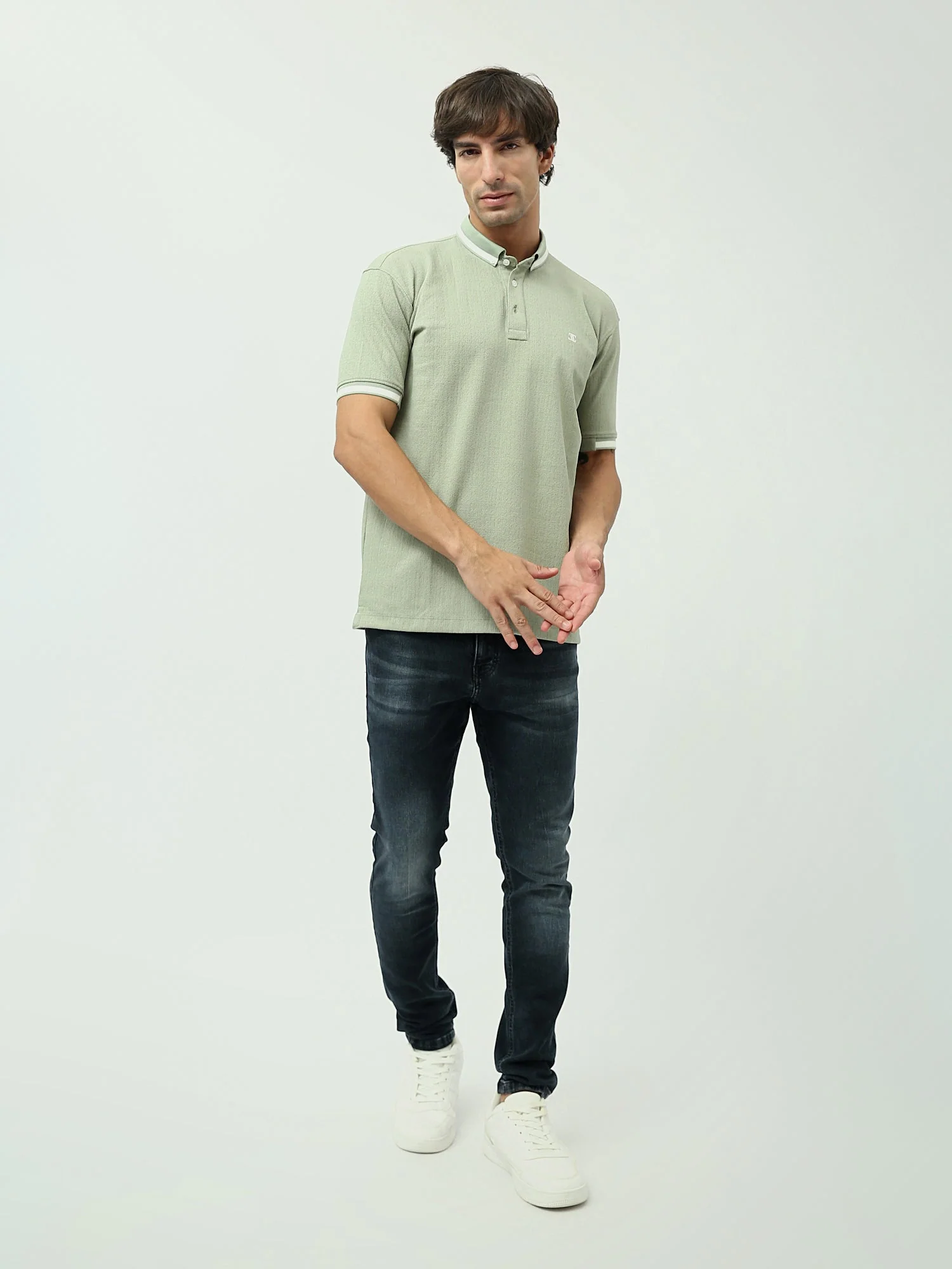 Polo Homme Vert Menthe – Coupe Slim et Style Élégant Casual - POS24SNTR21762TM1 – Image 4