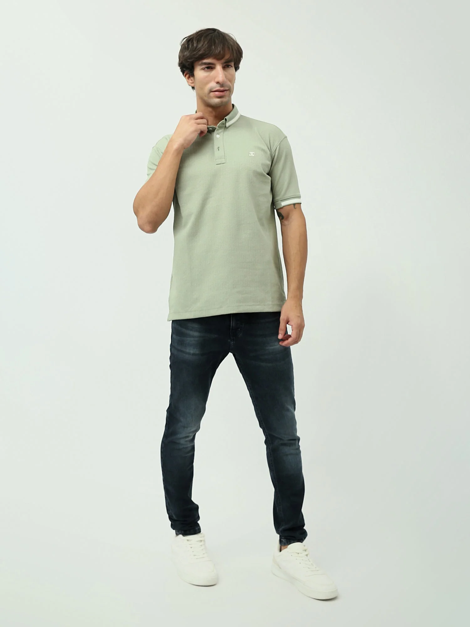 Polo Homme Vert Menthe – Coupe Slim et Style Élégant Casual - POS24SNTR21762TM1 – Image 5