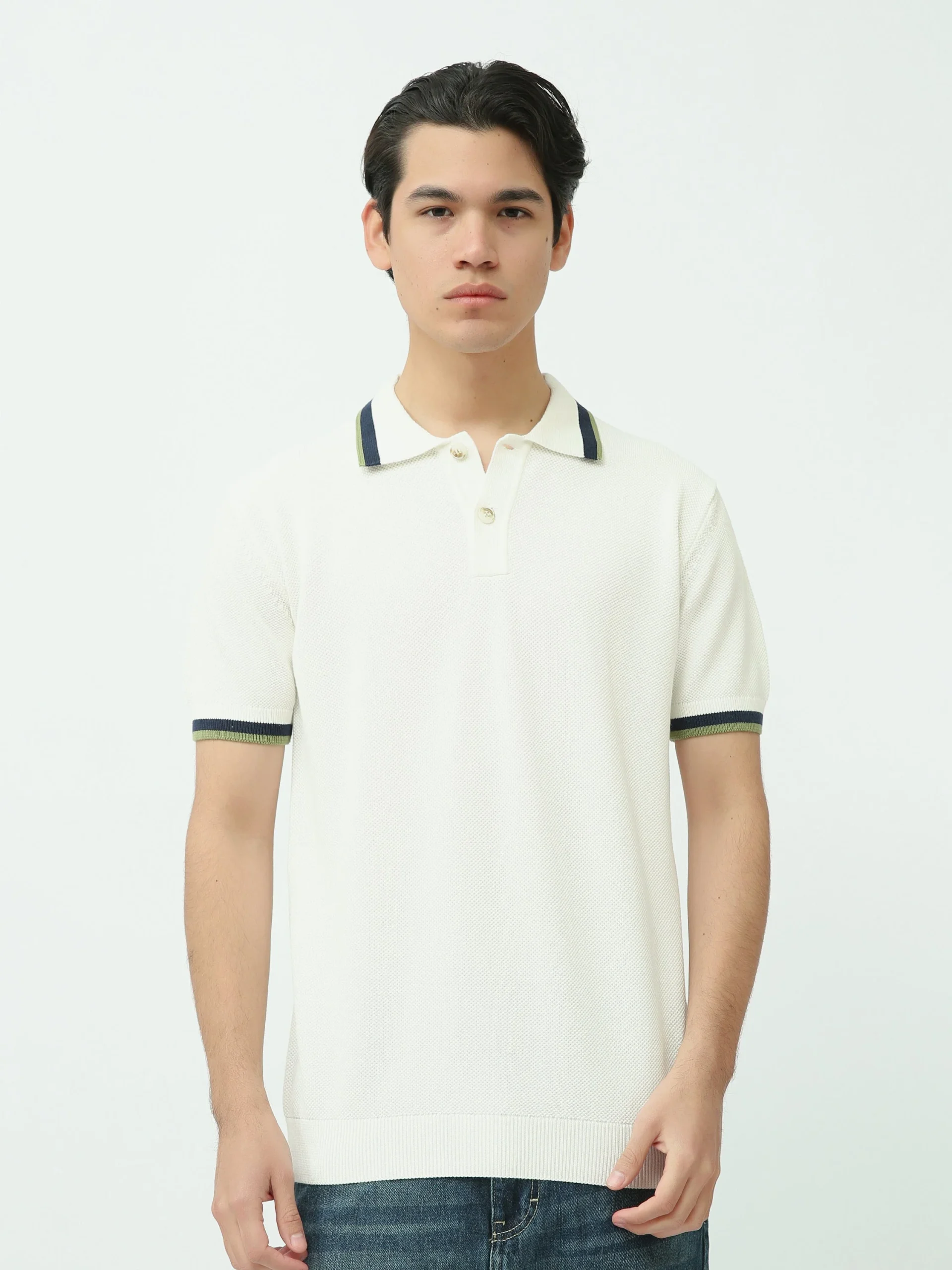 Polo Homme Off-White à Manches Courtes – Style Élégant Casual - POS25SKMR21931TM1 – Image 2