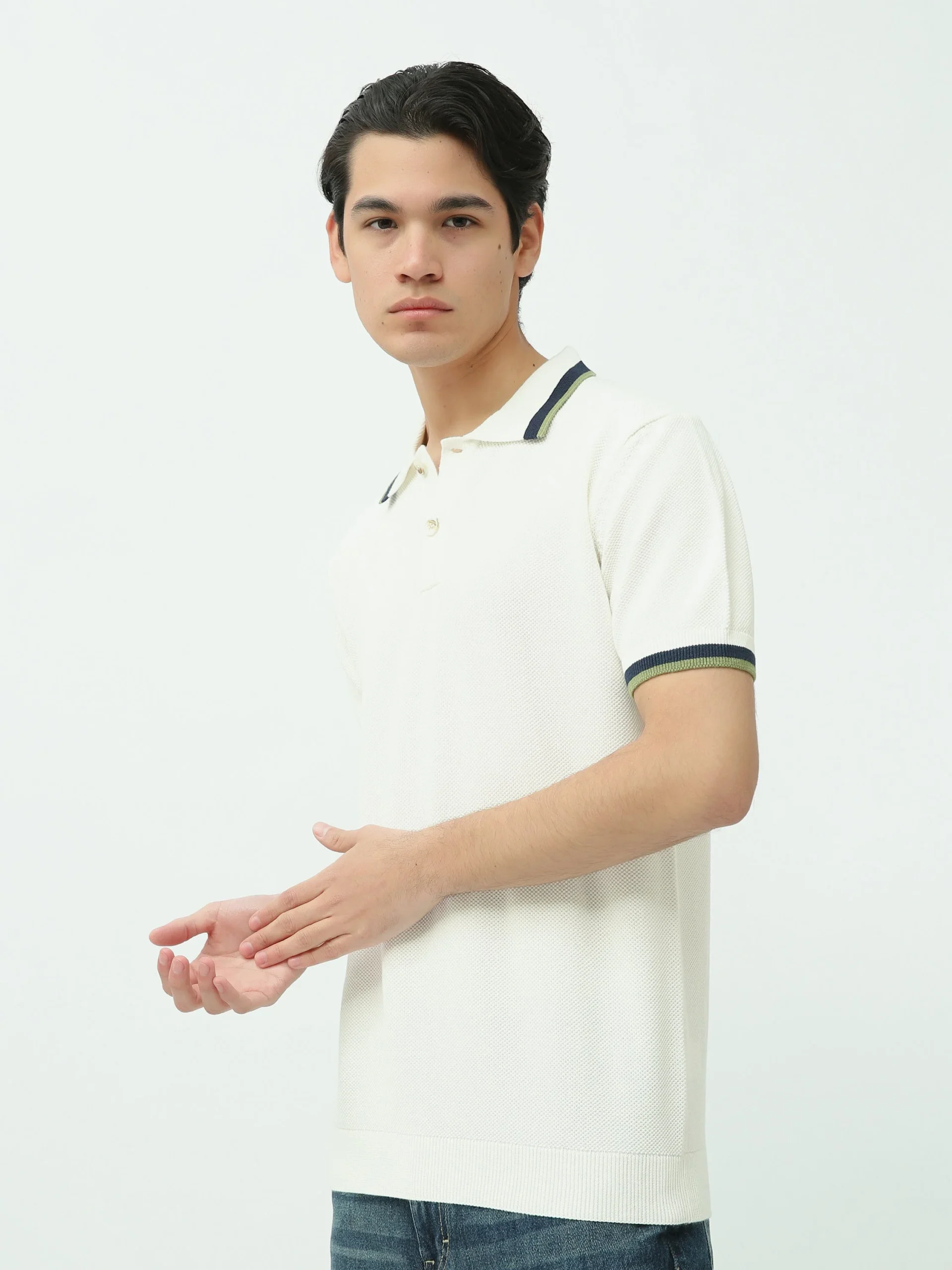 Polo Homme Off-White à Manches Courtes – Style Élégant Casual - POS25SKMR21931TM1 – Image 3