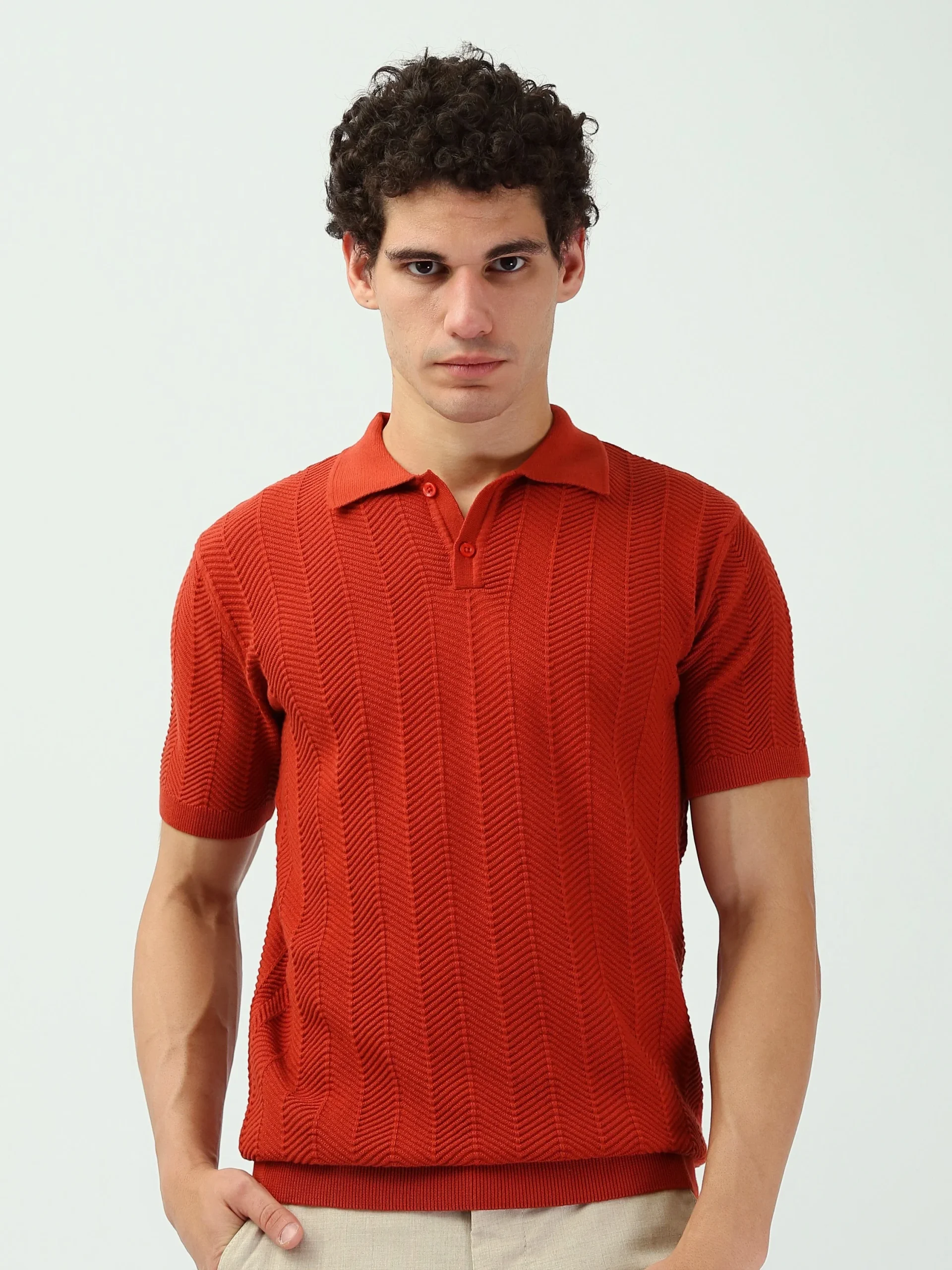 Polo homme à motifs entrelacés au style élégant - POS25SKTR21932TM1 – Image 5