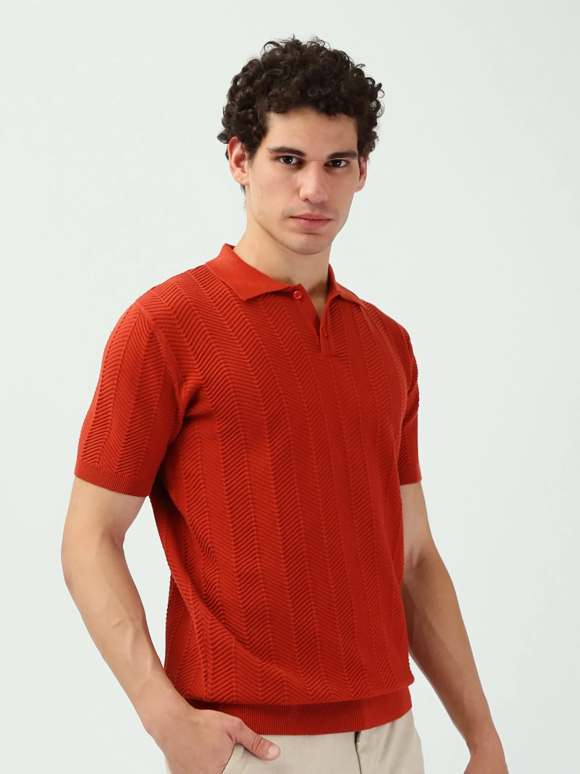 Polo homme à motifs entrelacés au style élégant - POS25SKTR21932TM1 – Image 6
