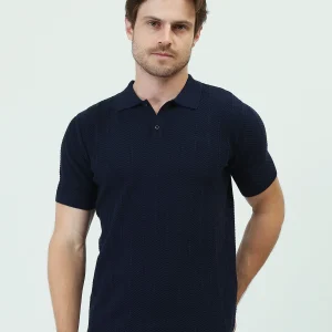 Polo homme à motifs entrelacés au style élégant - POS25SKTR21932TM1