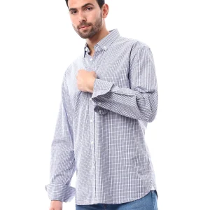 Chemise homme à carreaux manches longues au design moderne - SHI24SCOR17411TM1