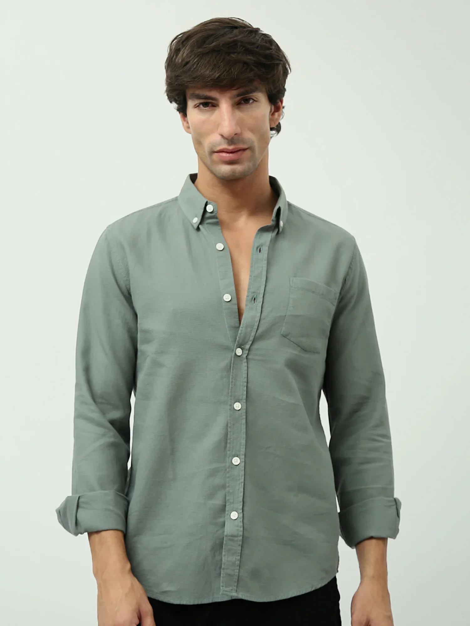 Chemise Homme Regular Fit – Couleurs Havana et Mid Green – SHI24SEPR19474TM1 – Image 8