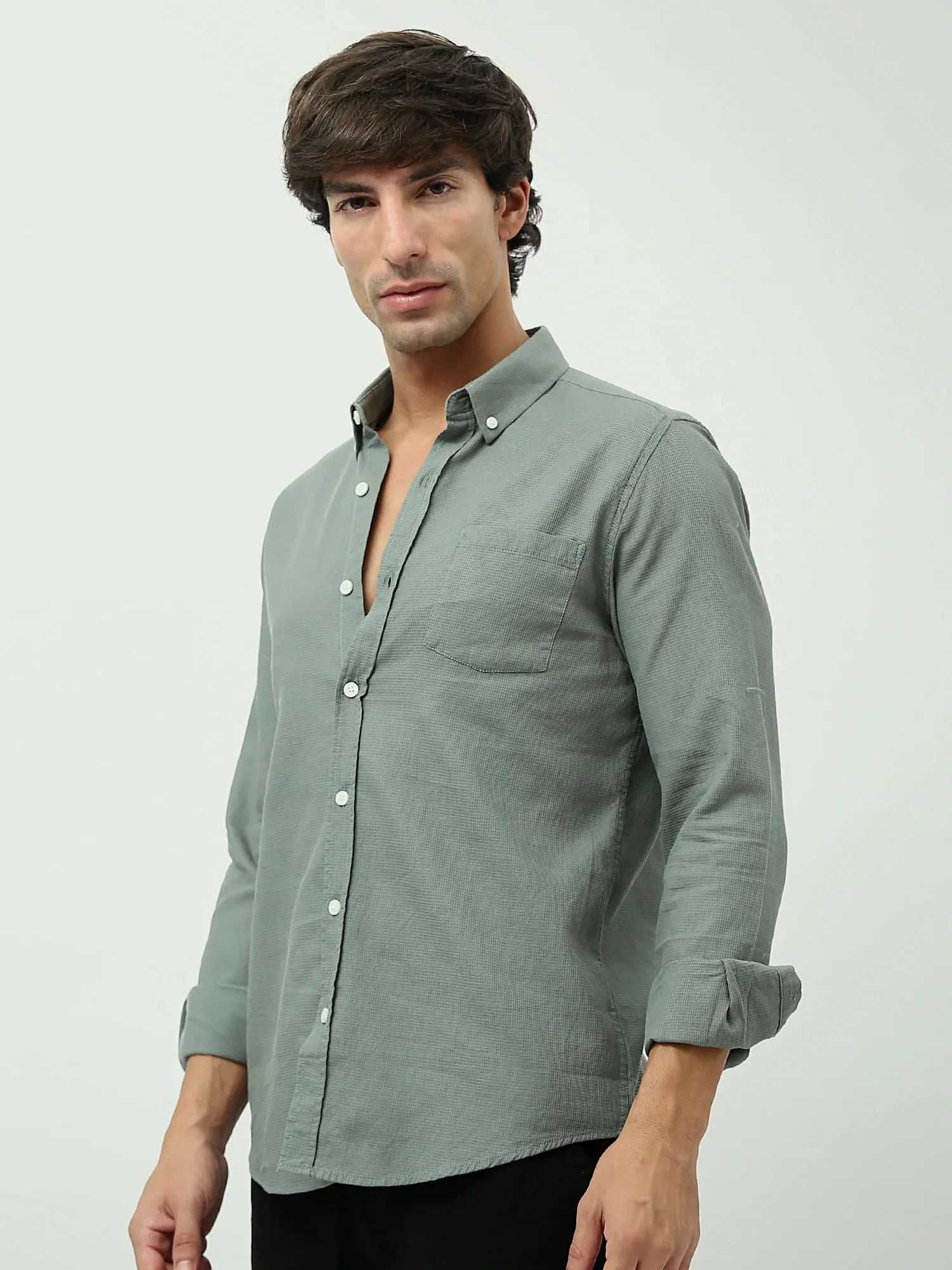 Chemise Homme Regular Fit – Couleurs Havana et Mid Green – SHI24SEPR19474TM1 – Image 9
