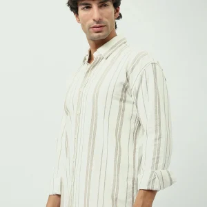 Chemise homme rayée aux couleurs chaudes - SHI24SSPR19468TM1