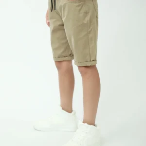 Bermuda chino ado garçon beige café – taille élastique, cordon - SHR24SGBP75315MJ1