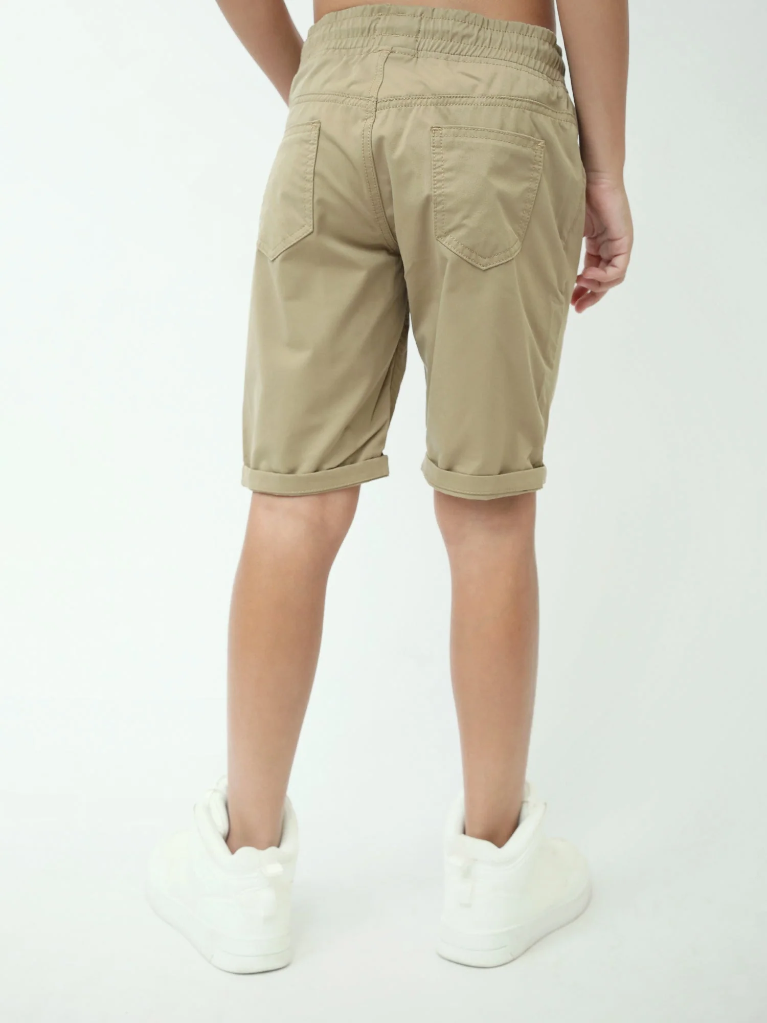 Bermuda chino ado garçon beige café – taille élastique, cordon - SHR24SGBP75315MJ1 – Image 3