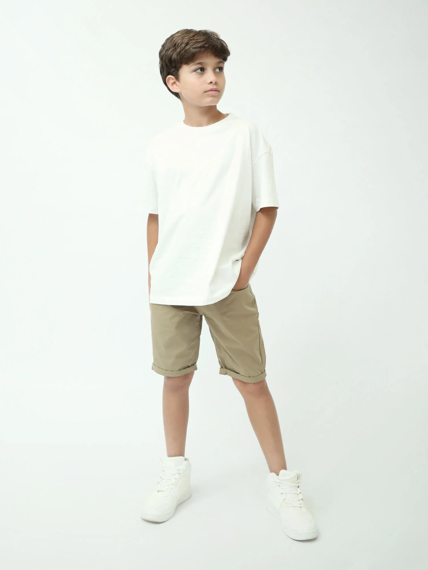 Bermuda chino ado garçon beige café – taille élastique, cordon - SHR24SGBP75315MJ1 – Image 4