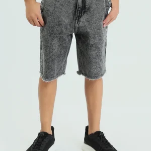 Short en jean enfant au design moderne avec effet délavé – SHR25SDBP31706TB1