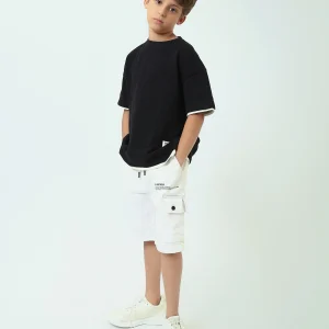 Short cargo enfant garçon avec taille élastique et cordon de serrage – SHR25SDXX30208TB1