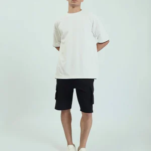 Short cargo homme noir avec taille élastique confortable - SHR25SMBC29159TM1