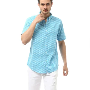 Chemise pour homme avec boutons et design aquarelle - SSH24SAER19545TM1