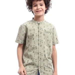 Chemise pour garçon à manches courtes avec impression de cactus - SSH24SXES31124TB1