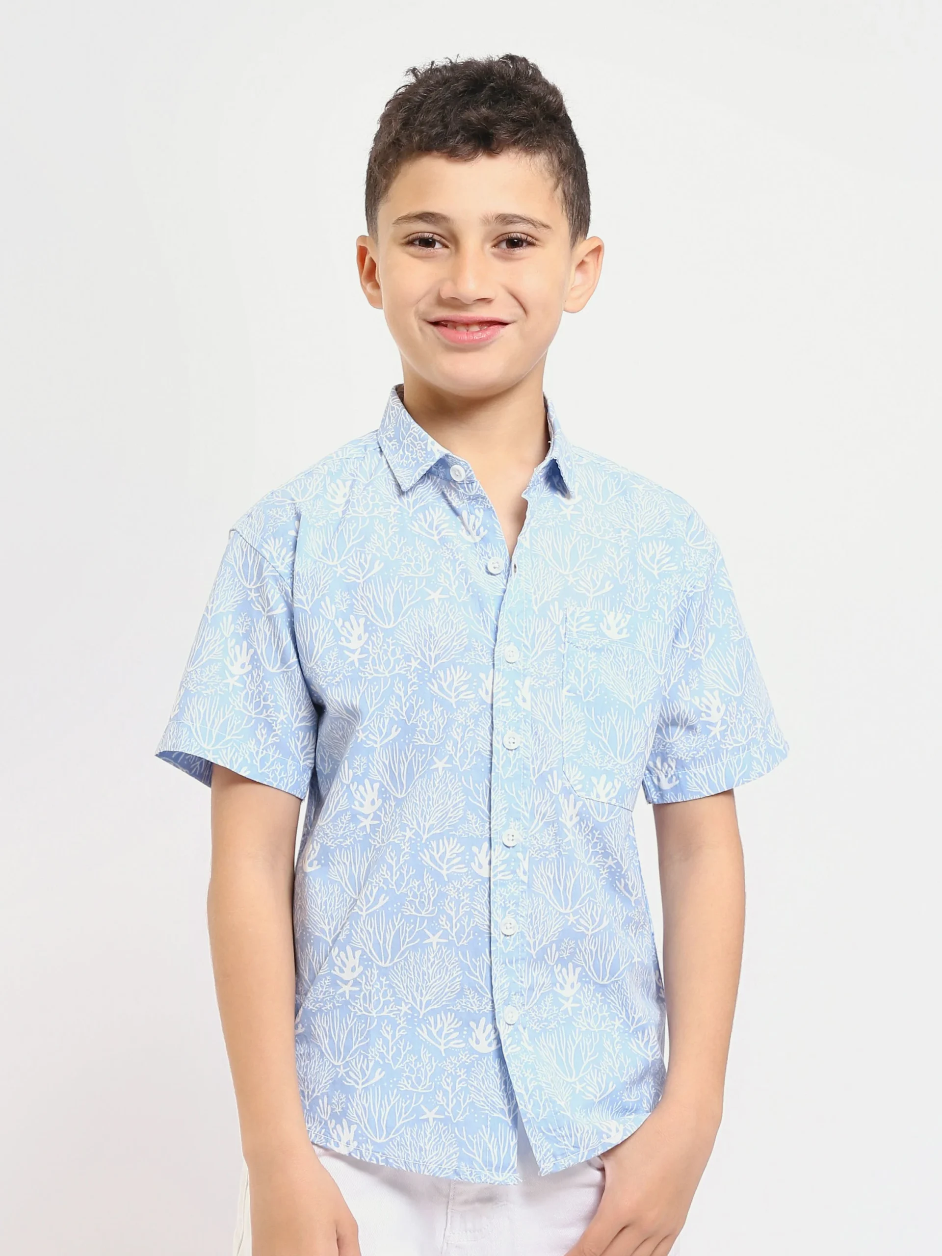 Chemise Enfant à Manches Courtes – Design Naturel et Moderne pour un Look Élégant - SSH25SAER31168TB1 – Image 2