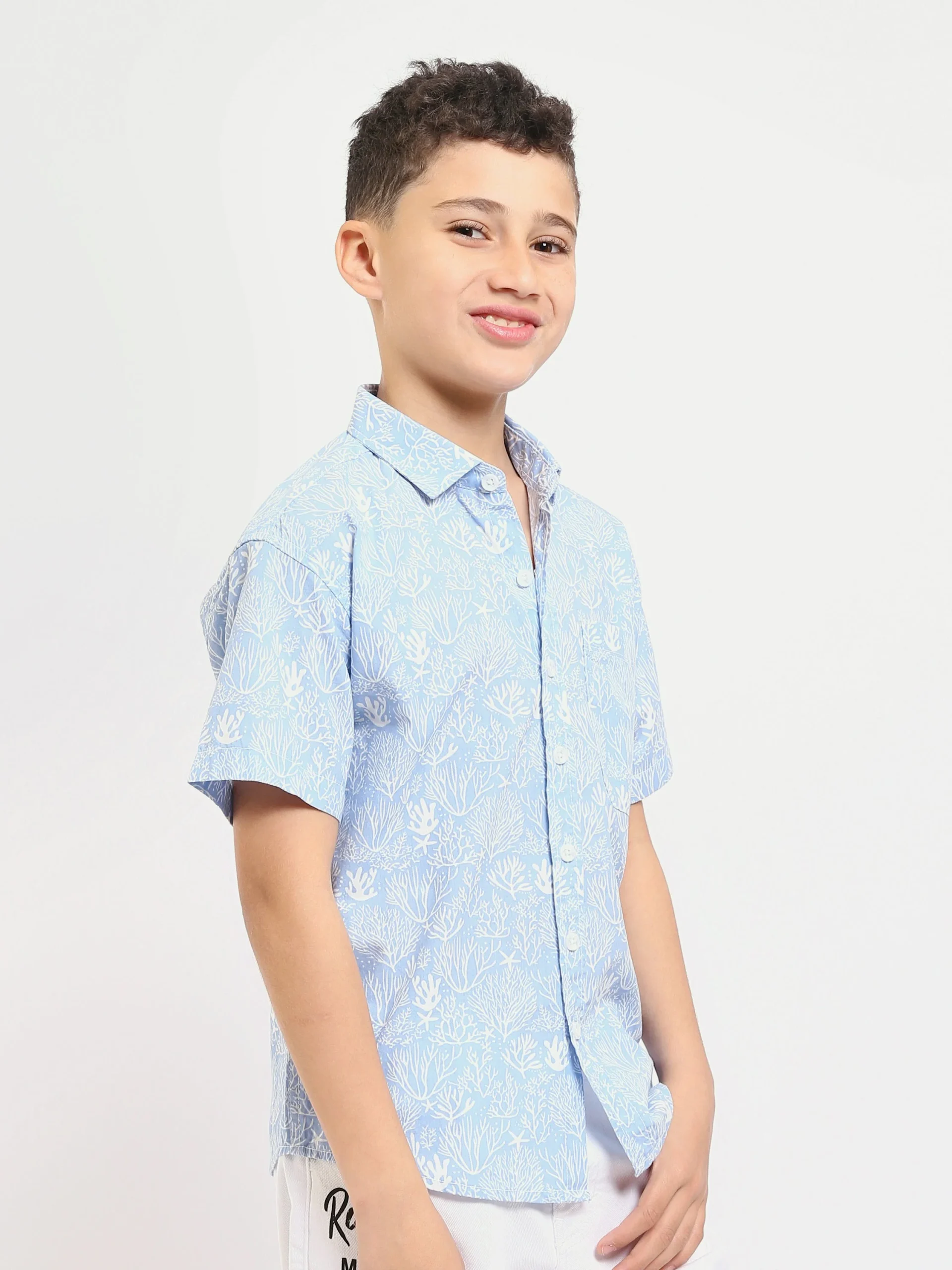 Chemise Enfant à Manches Courtes – Design Naturel et Moderne pour un Look Élégant - SSH25SAER31168TB1 – Image 3