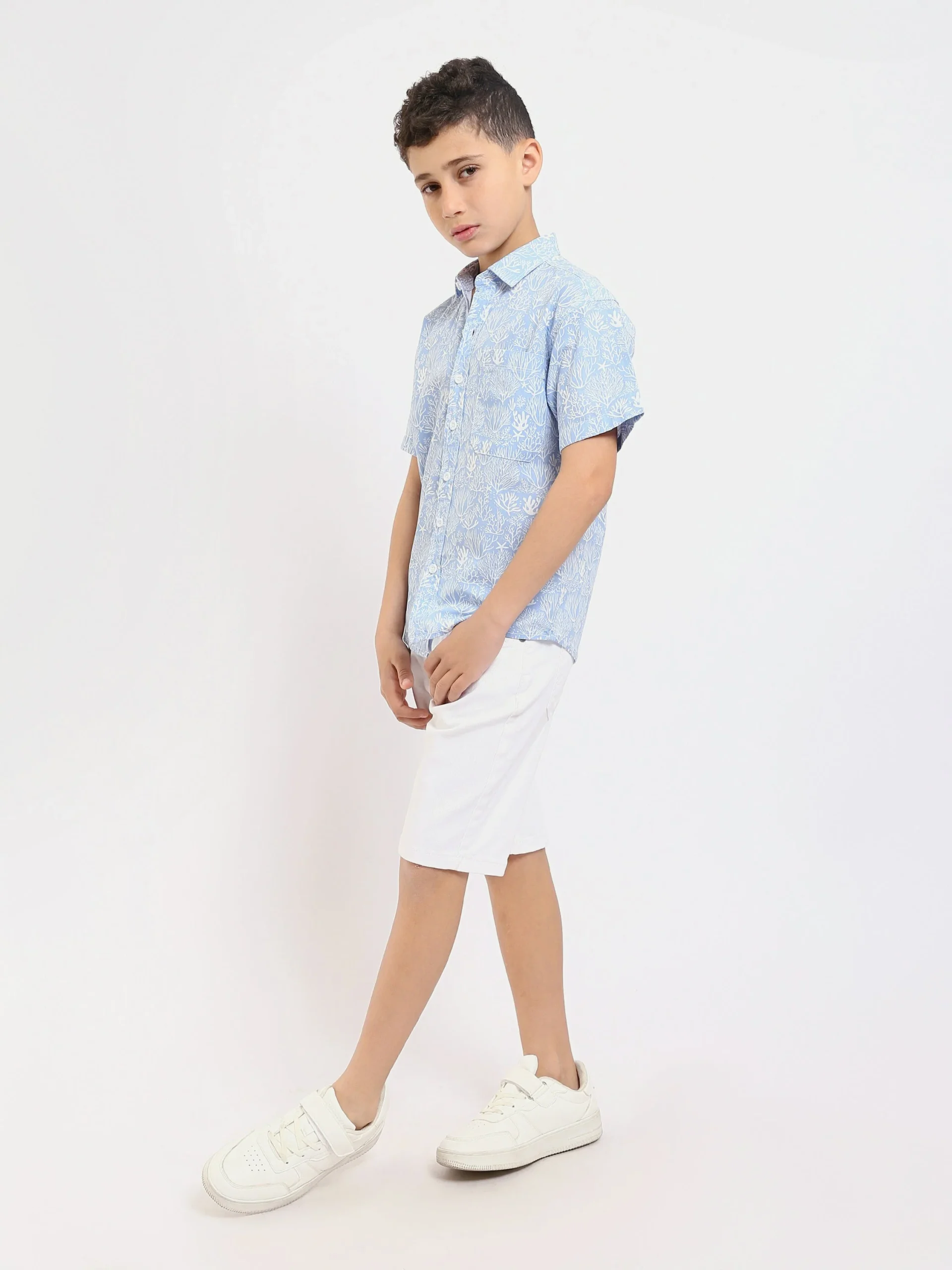 Chemise Enfant à Manches Courtes – Design Naturel et Moderne pour un Look Élégant - SSH25SAER31168TB1 – Image 5