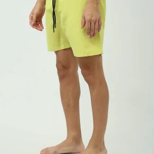 Short de bain pour homme de couleur jaune avec taille élastique - SWO24SSAE11424TM1
