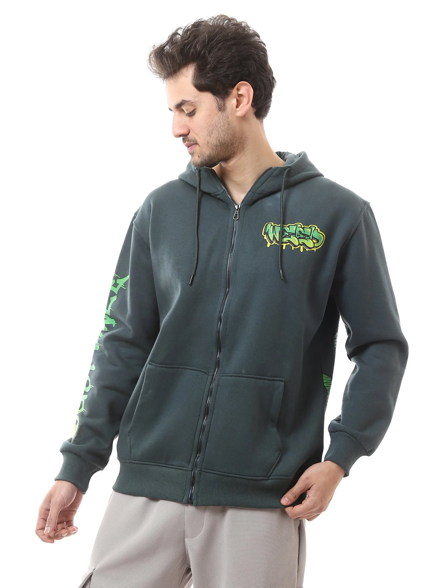 Hoodie Homme avec Zip Avant et Capuche Ajustable - Moderne, Pratique et Confortable - SWS24WZNK26157TM1 – Image 7