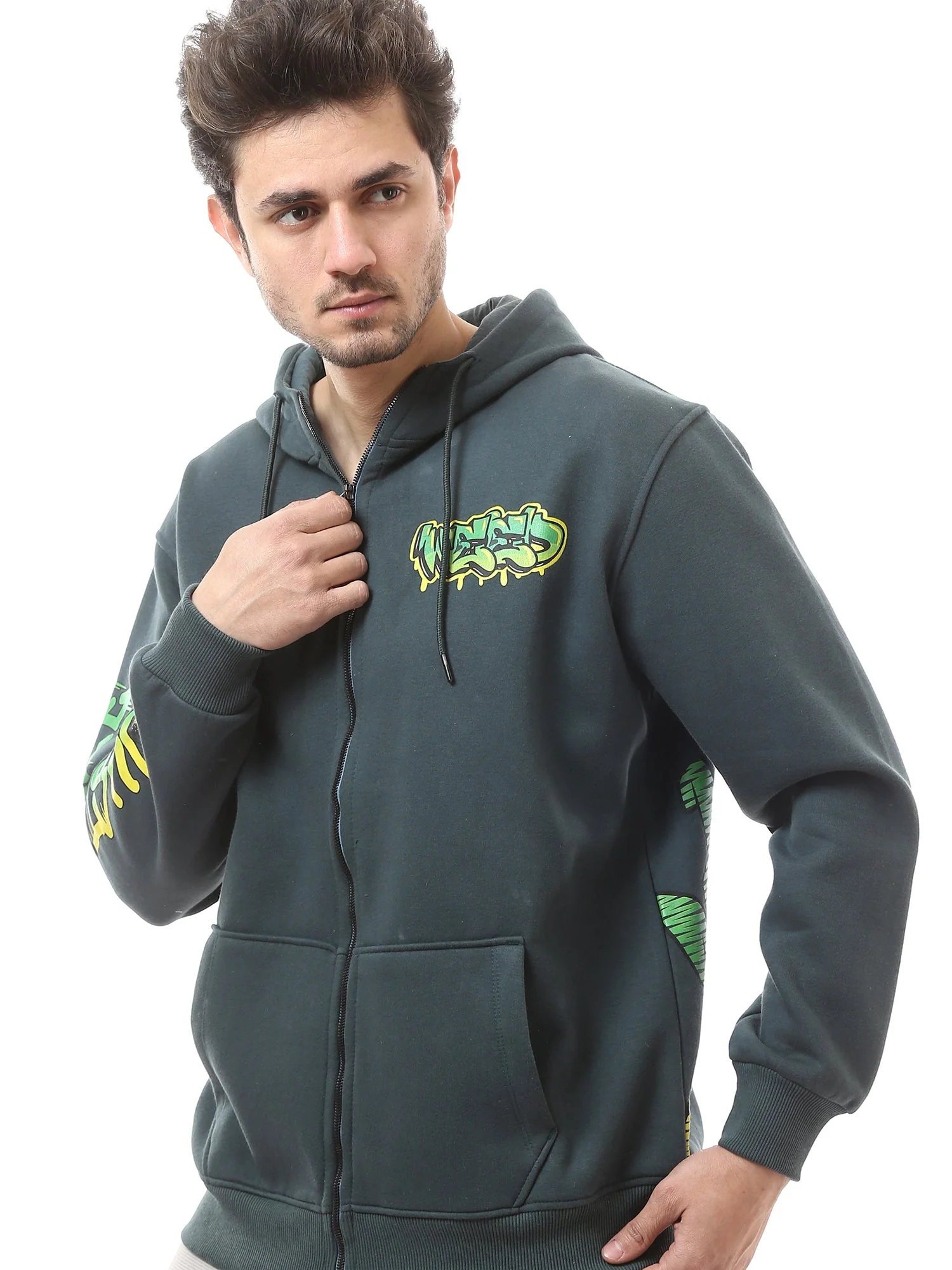Hoodie Homme avec Zip Avant et Capuche Ajustable - Moderne, Pratique et Confortable - SWS24WZNK26157TM1 – Image 6