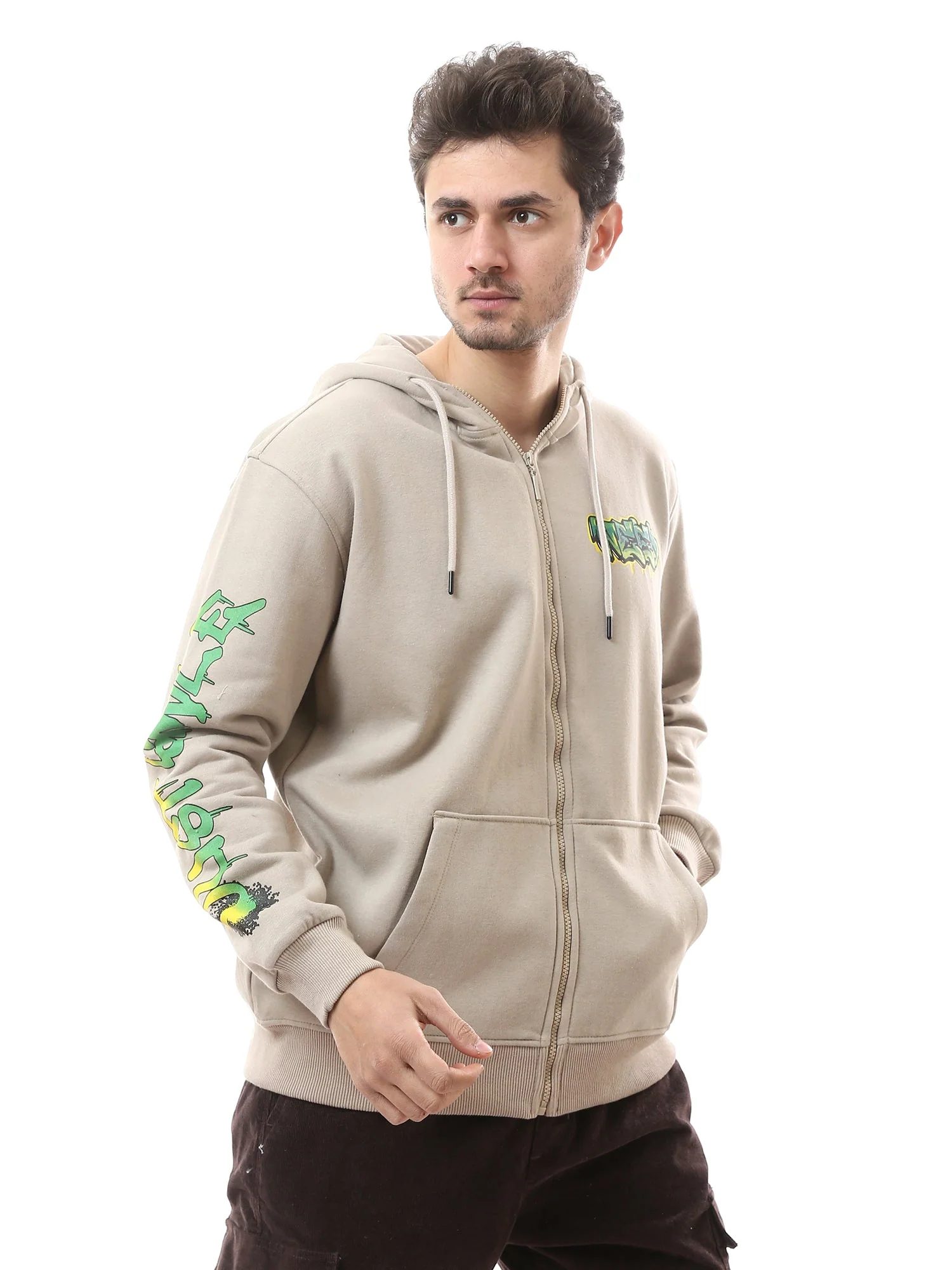 Hoodie Homme avec Zip Avant et Capuche Ajustable - Moderne, Pratique et Confortable - SWS24WZNK26157TM1 – Image 2