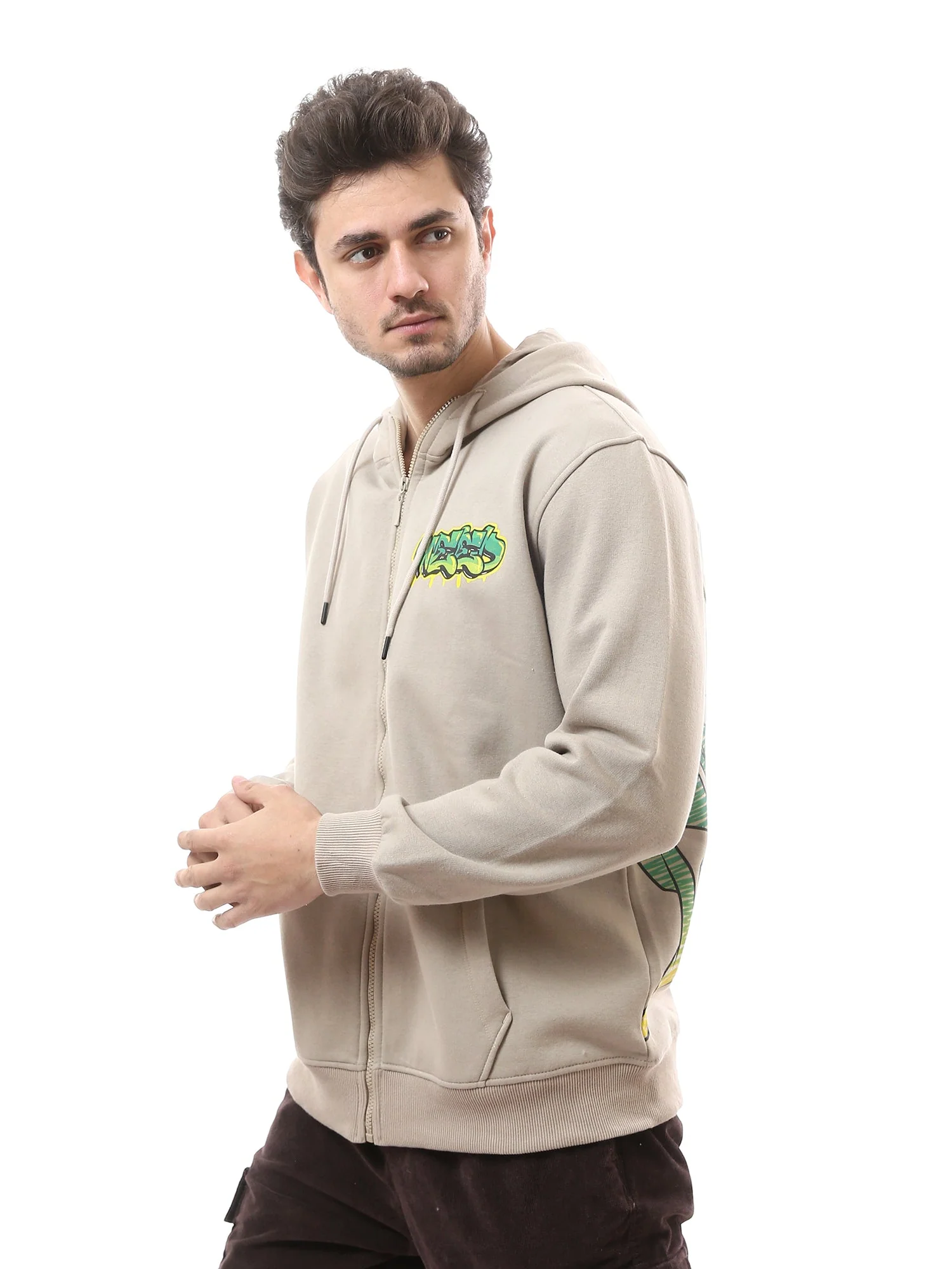 Hoodie Homme avec Zip Avant et Capuche Ajustable - Moderne, Pratique et Confortable - SWS24WZNK26157TM1 – Image 4