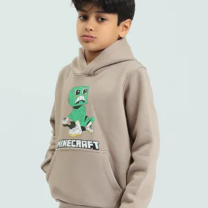 Sweat à capuche khaki garçon avec imprimé Minecraft – Style créatif et décontracté - SWS25WHNK31545TB1
