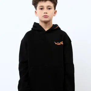 Sweat à capuche ado garçon avec poche kangourou et imprimé Luck – SWS25WHNK76069MJ1