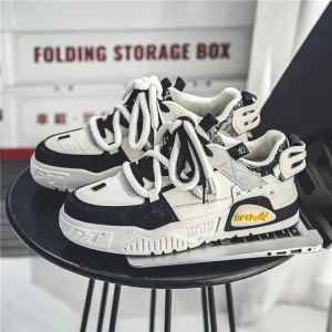 Chaussure Homme Casual avec Lacets et Semelle Élevée – Design Moderne et Confortable