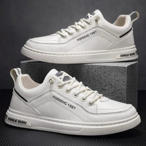 Chaussures Homme Blancs – Sneakers Tendances et Respirantes, Baskets de Sport et Loisirs, Chaussures Printemps Été 2025