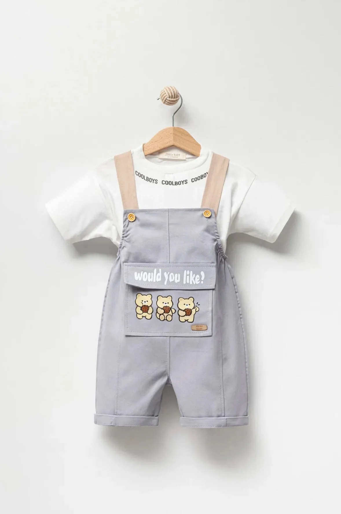 Ensemble bébé garçon salopette et t-shirt imprimé – Image 3